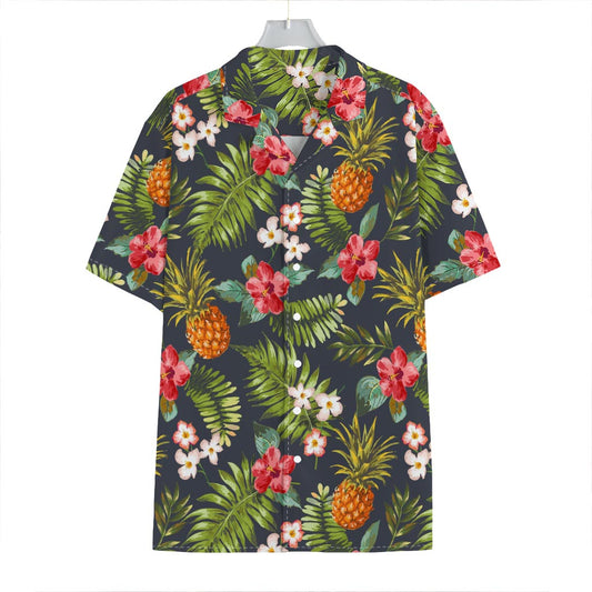 Tropical Hawaii Pineapple Pattern Print Hawaiian Shirt