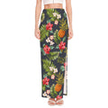 Tropical Hawaii Pineapple Pattern Print High Slit Maxi Skirt