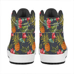 Tropical Hawaii Pineapple Pattern Print High Top Leather Sneakers