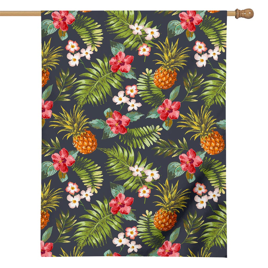 Tropical Hawaii Pineapple Pattern Print House Flag