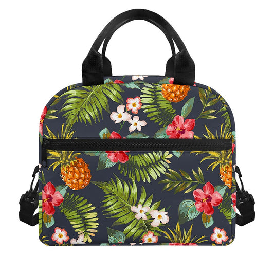 Tropical Hawaii Pineapple Pattern Print Insulated Lunch Bag