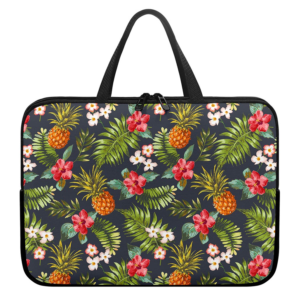 Tropical Hawaii Pineapple Pattern Print Laptop Sleeve With Handle