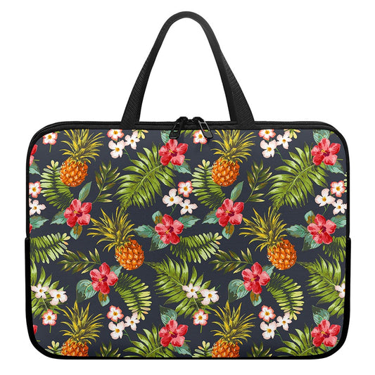 Tropical Hawaii Pineapple Pattern Print Laptop Sleeve With Handle