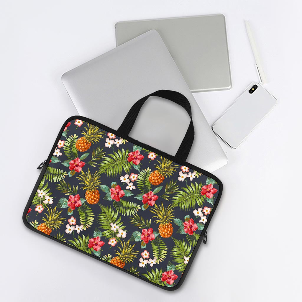 Tropical Hawaii Pineapple Pattern Print Laptop Sleeve With Handle