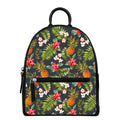 Tropical Hawaii Pineapple Pattern Print Leather Backpack