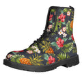 Tropical Hawaii Pineapple Pattern Print Lace-Up Boots