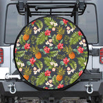 Tropical Hawaii Pineapple Pattern Print Leather Spare Tire Cover