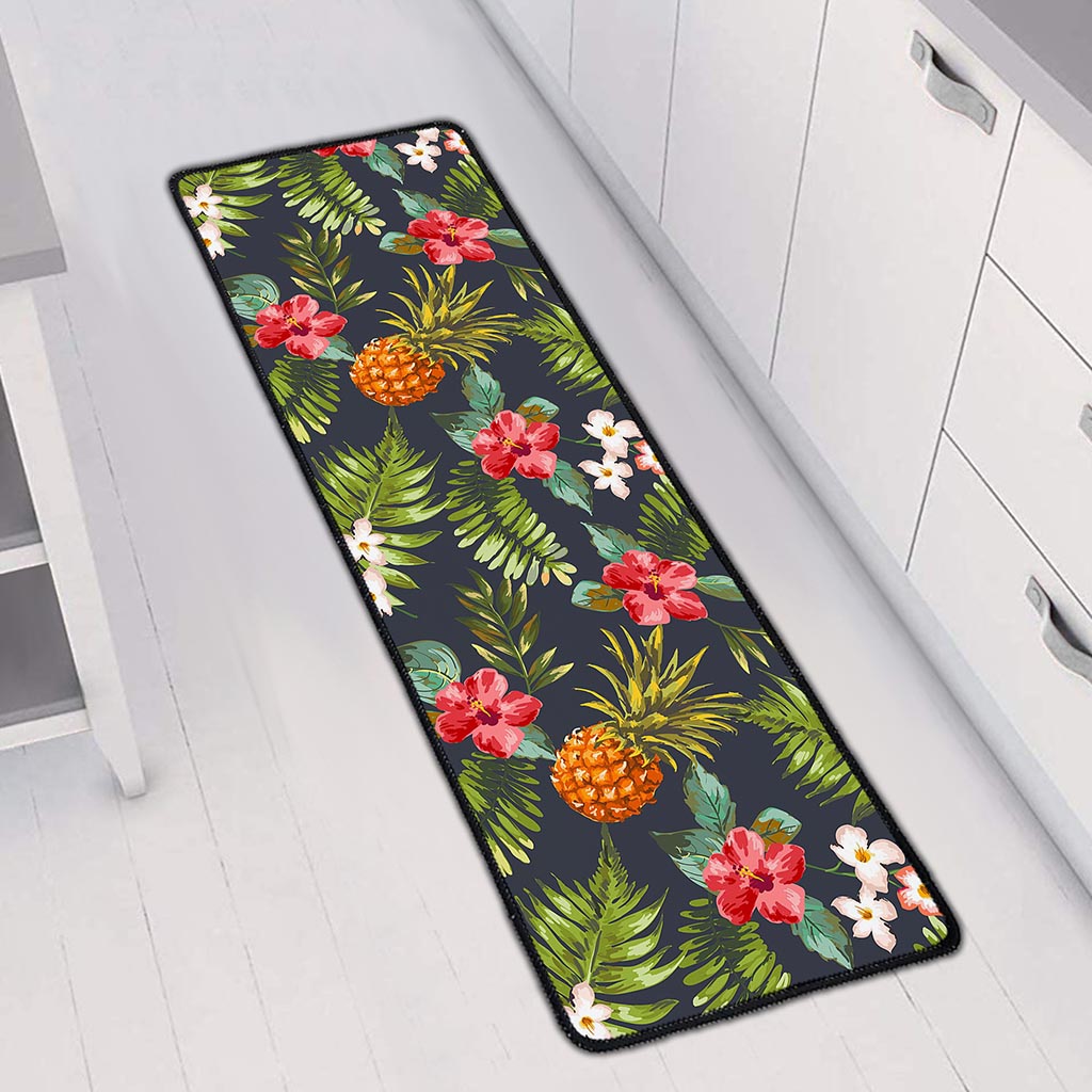 Tropical Hawaii Pineapple Pattern Print Long Kitchen Mat