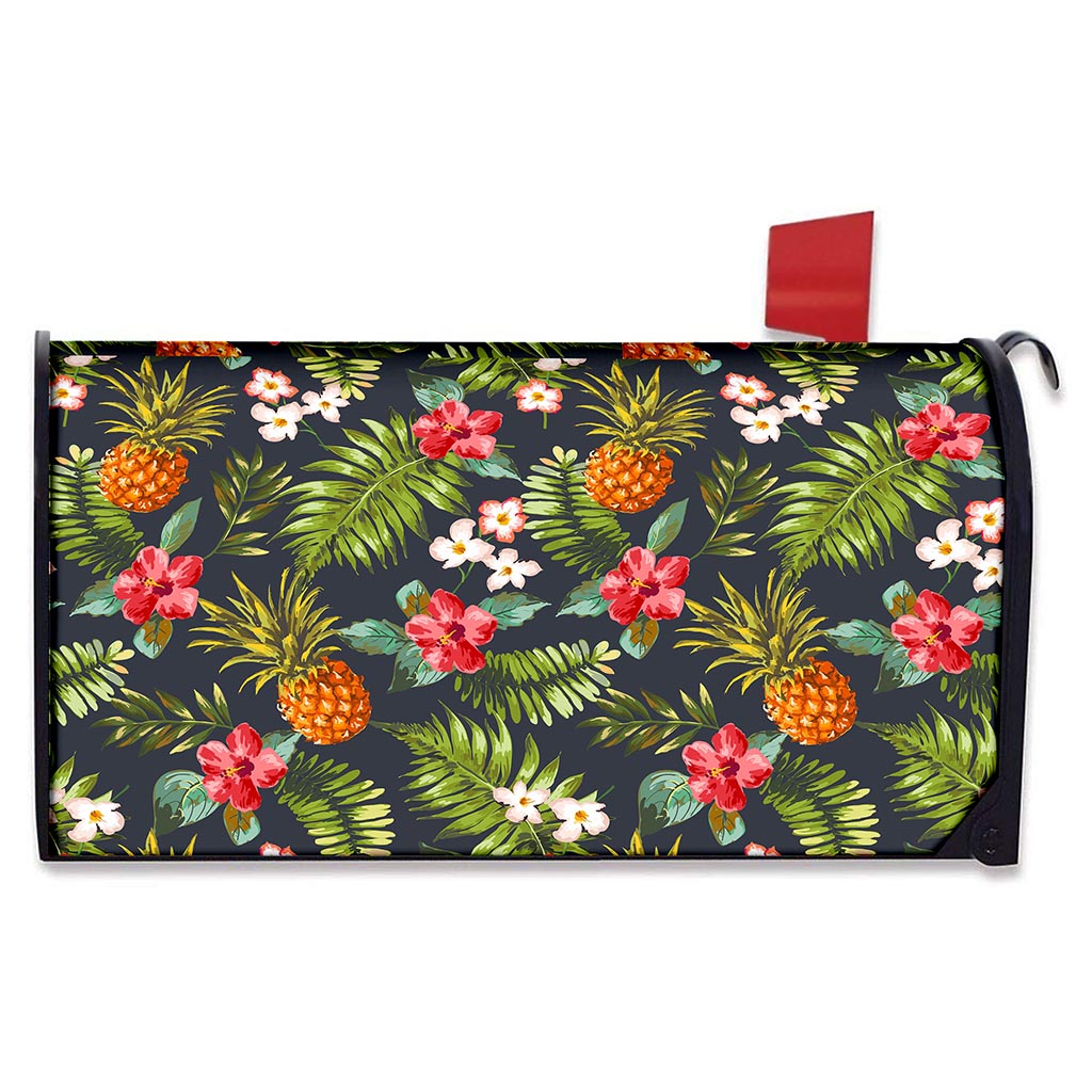 Tropical Hawaii Pineapple Pattern Print Mailbox Cover
