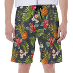 Tropical Hawaii Pineapple Pattern Print Men's Beach Shorts