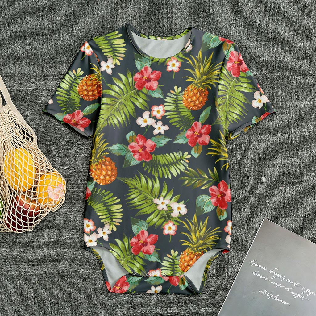 Tropical Hawaii Pineapple Pattern Print Men's Bodysuit