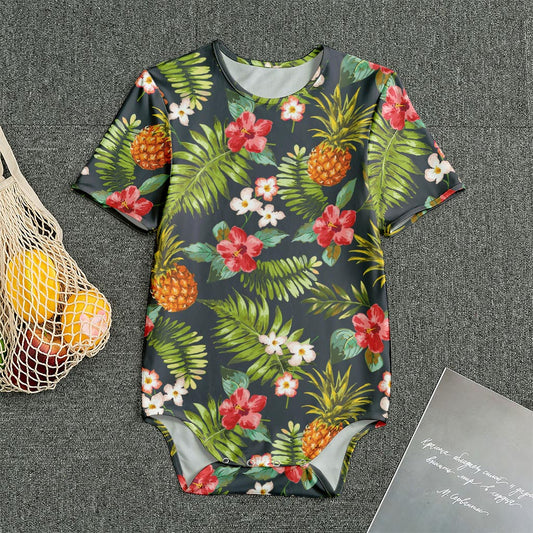 Tropical Hawaii Pineapple Pattern Print Men's Bodysuit
