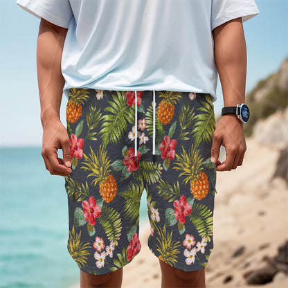 Tropical Hawaii Pineapple Pattern Print Men's Cargo Shorts