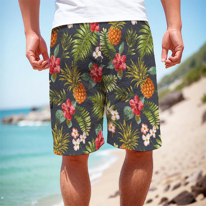 Tropical Hawaii Pineapple Pattern Print Men's Cargo Shorts
