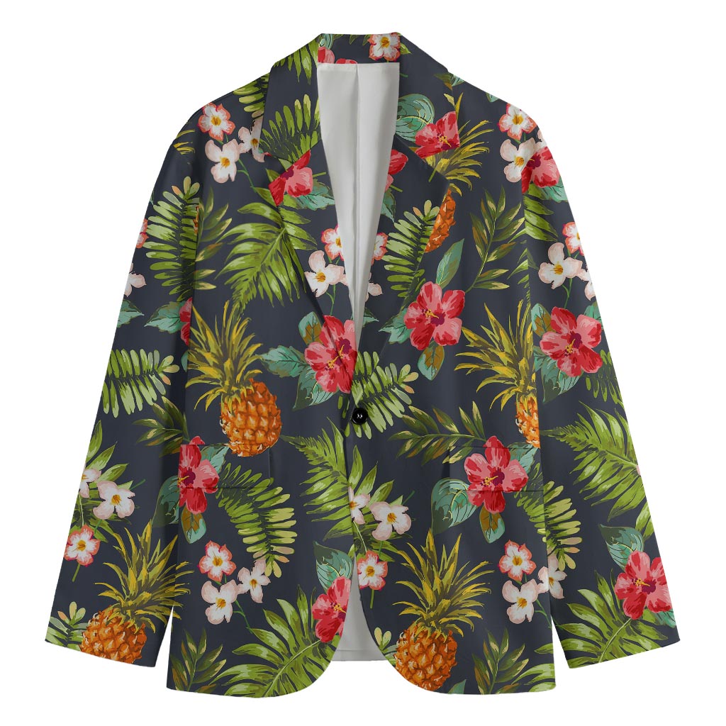 Tropical Hawaii Pineapple Pattern Print Men's Cotton Blazer