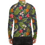 Tropical Hawaii Pineapple Pattern Print Men's Long Sleeve Rash Guard