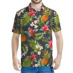 Tropical Hawaii Pineapple Pattern Print Men's Polo Shirt