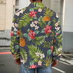 Tropical Hawaii Pineapple Pattern Print Men's Shirt Jacket