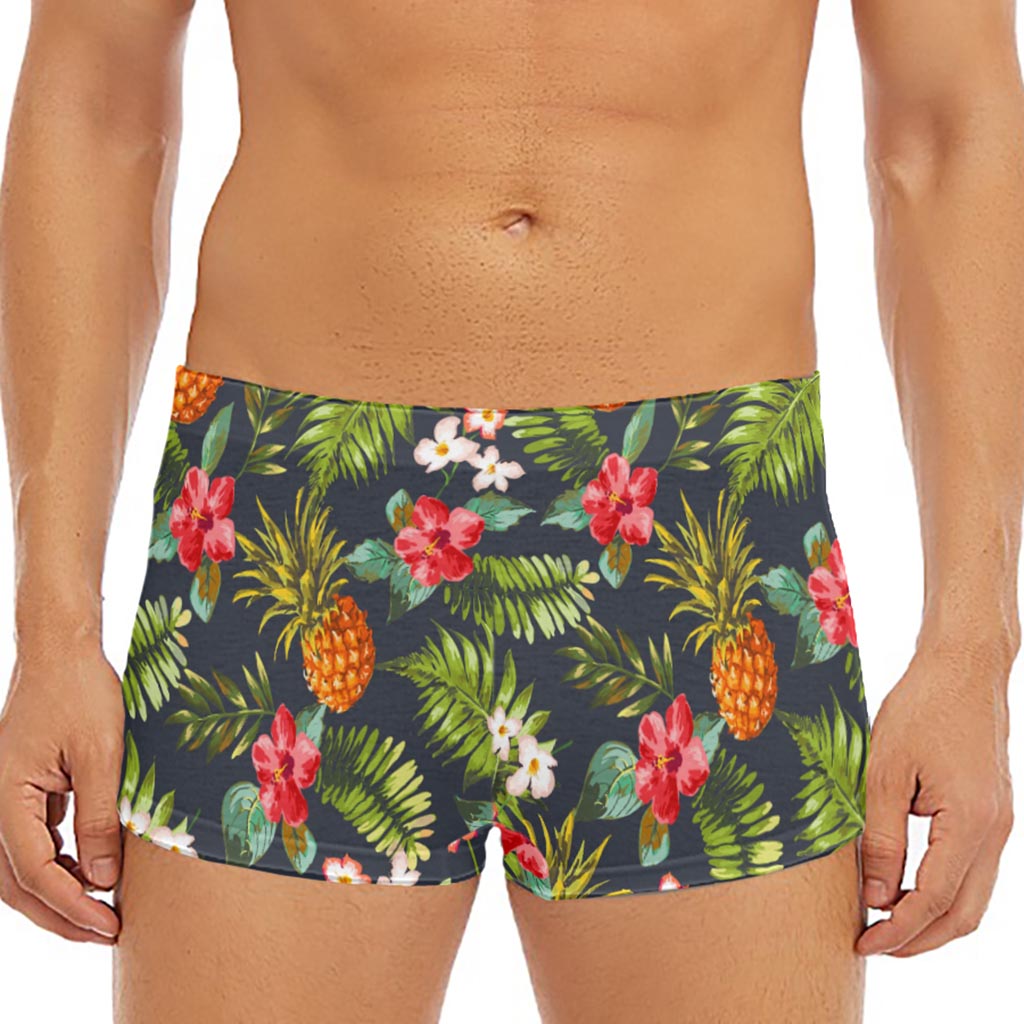 Tropical Hawaii Pineapple Pattern Print Men's Short Boxer Briefs