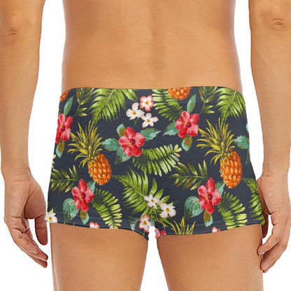 Tropical Hawaii Pineapple Pattern Print Men's Short Boxer Briefs