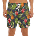 Tropical Hawaii Pineapple Pattern Print Men's Split Running Shorts