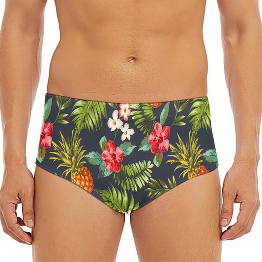 Tropical Hawaii Pineapple Pattern Print Men's Triangle Swim Briefs