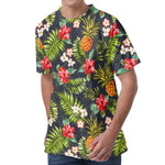 Tropical Hawaii Pineapple Pattern Print Men's Velvet T-Shirt
