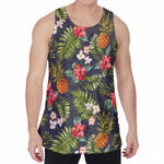 Tropical Hawaii Pineapple Pattern Print Men's Velvet Tank Top