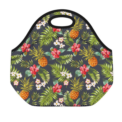 Tropical Hawaii Pineapple Pattern Print Neoprene Lunch Bag