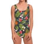 Tropical Hawaii Pineapple Pattern Print One Piece Swimsuit