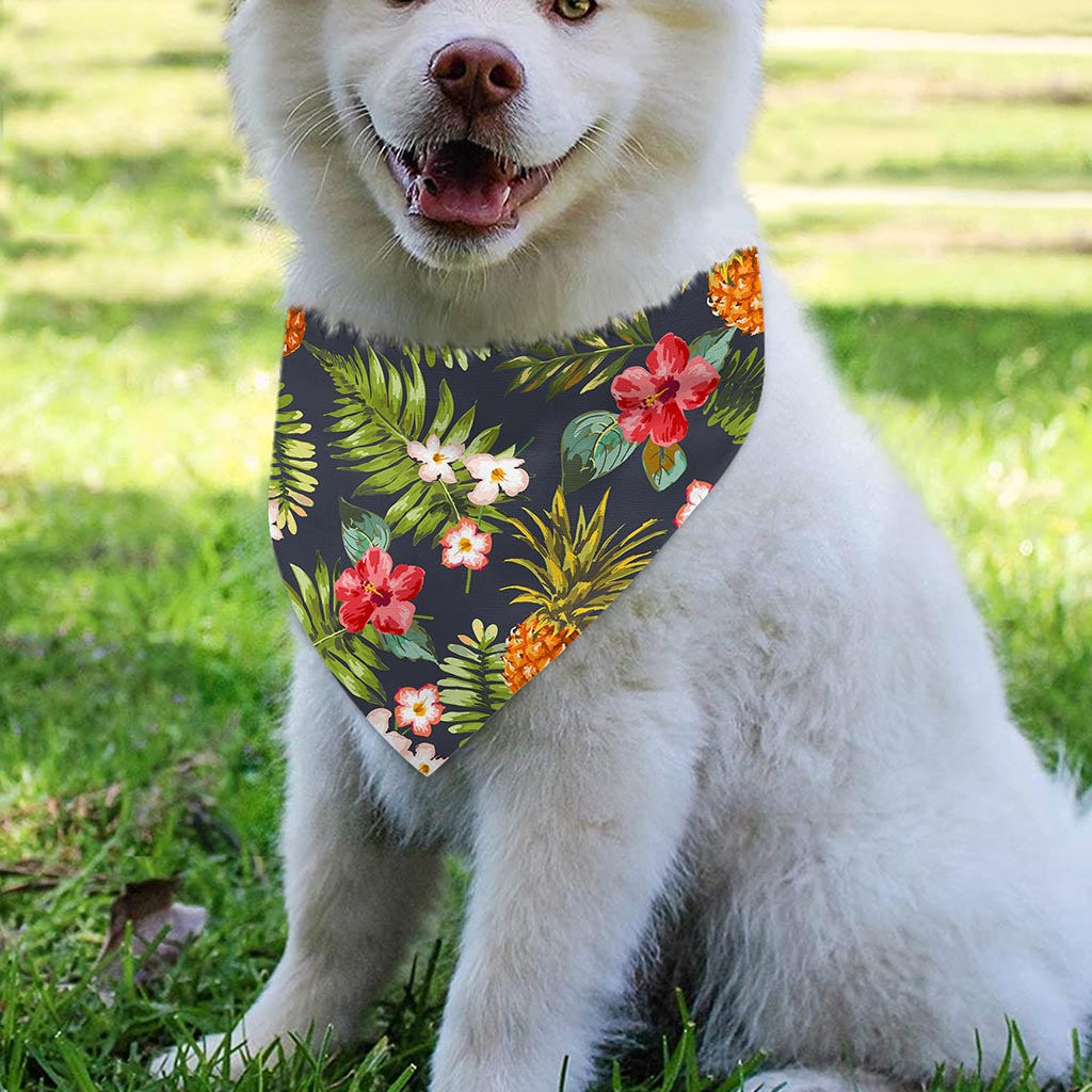 Tropical Hawaii Pineapple Pattern Print Over The Collar Dog Bandana