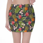 Tropical Hawaii Pineapple Pattern Print Pencil Mini Skirt