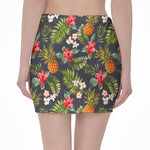 Tropical Hawaii Pineapple Pattern Print Pencil Mini Skirt