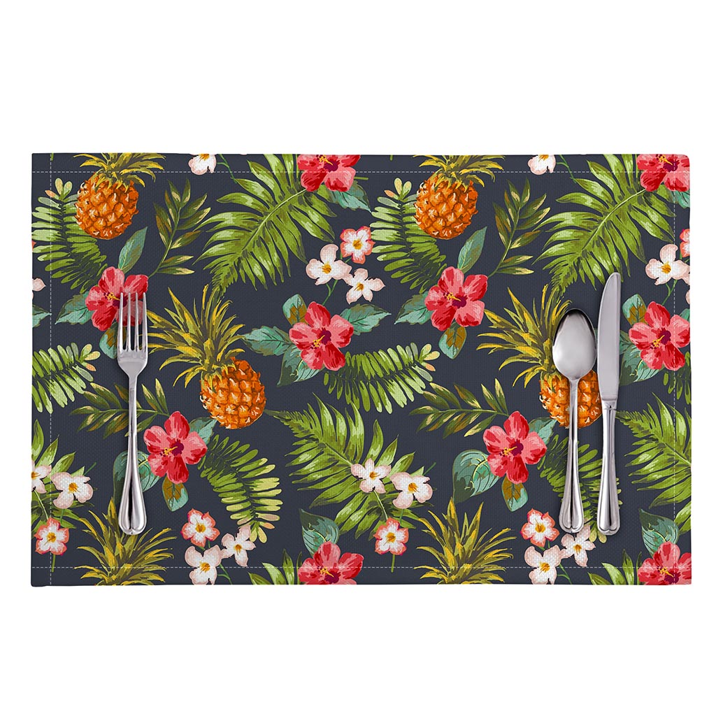 Tropical Hawaii Pineapple Pattern Print Placemat