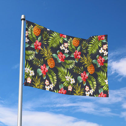 Tropical Hawaii Pineapple Pattern Print Polyester Flag