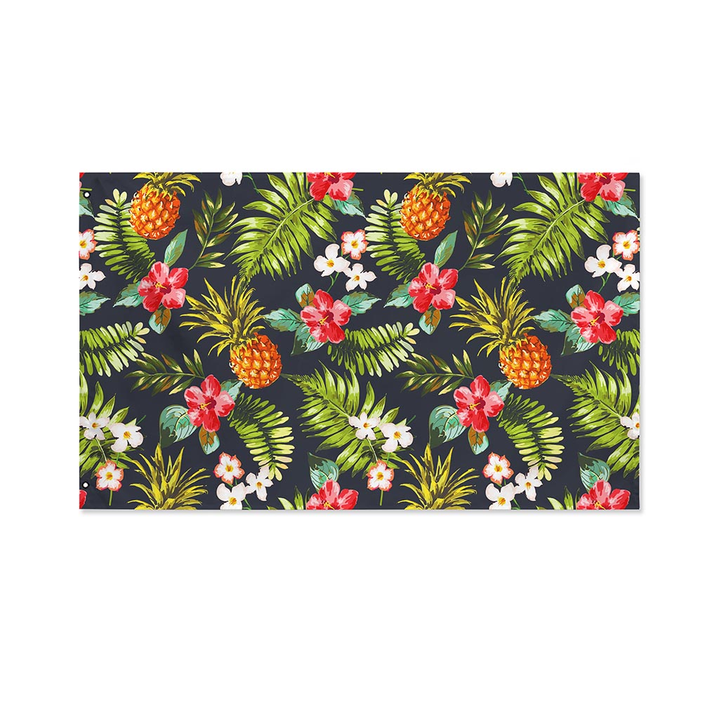 Tropical Hawaii Pineapple Pattern Print Polyester Flag