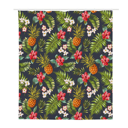 Tropical Hawaii Pineapple Pattern Print Polyester Shower Curtain