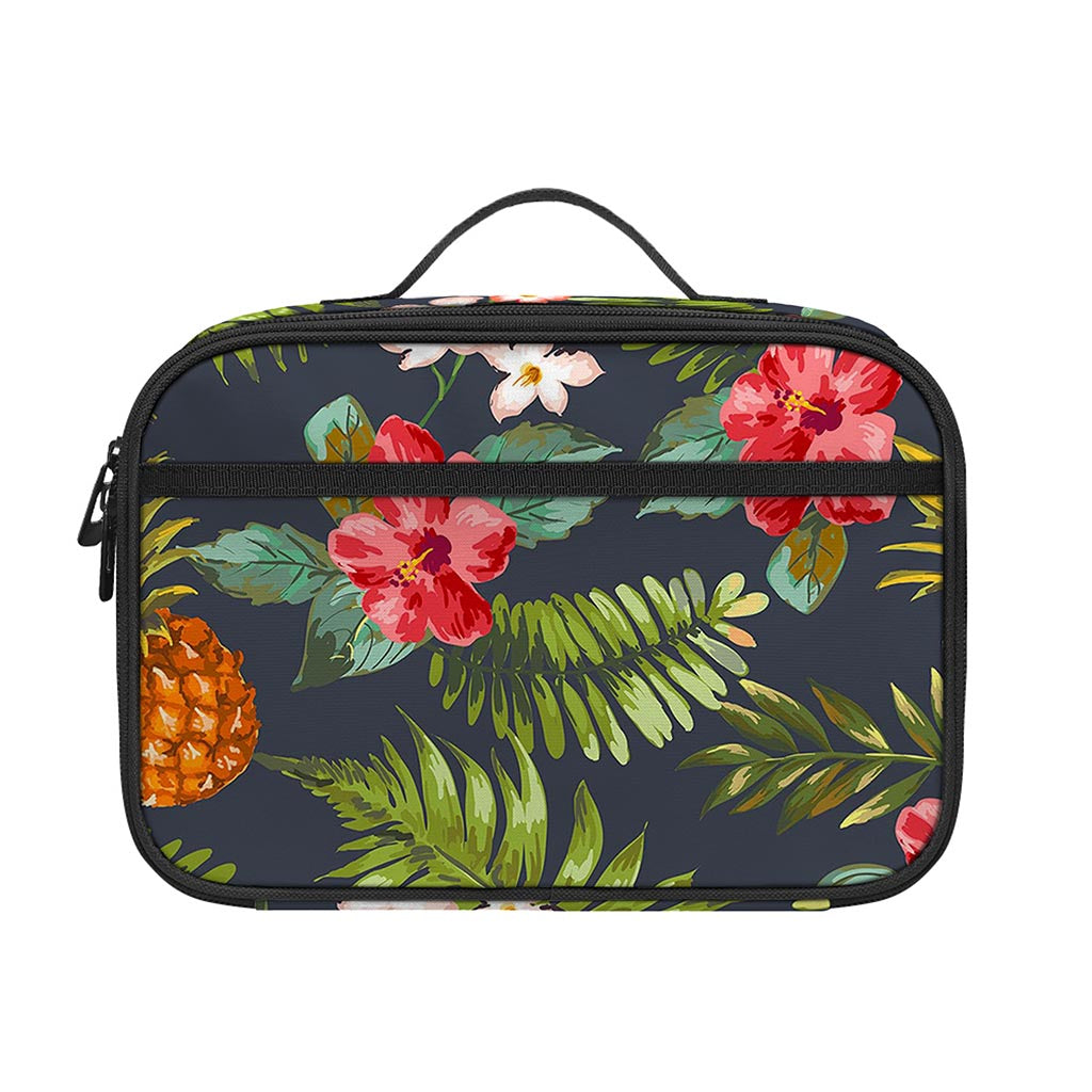Tropical Hawaii Pineapple Pattern Print Portable Lunch Bag