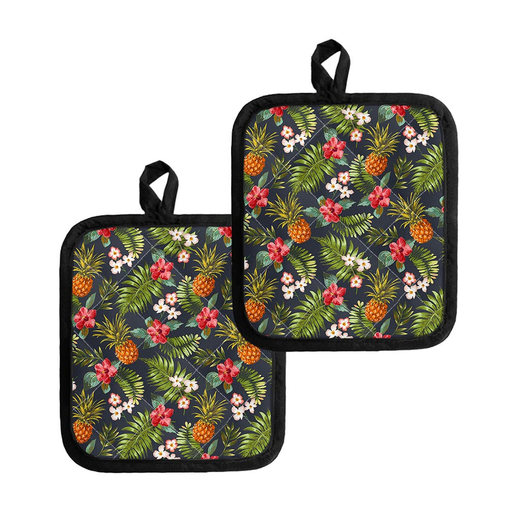 Tropical Hawaii Pineapple Pattern Print Pot Holders
