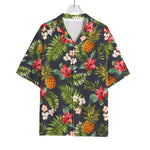 Tropical Hawaii Pineapple Pattern Print Rayon Hawaiian Shirt
