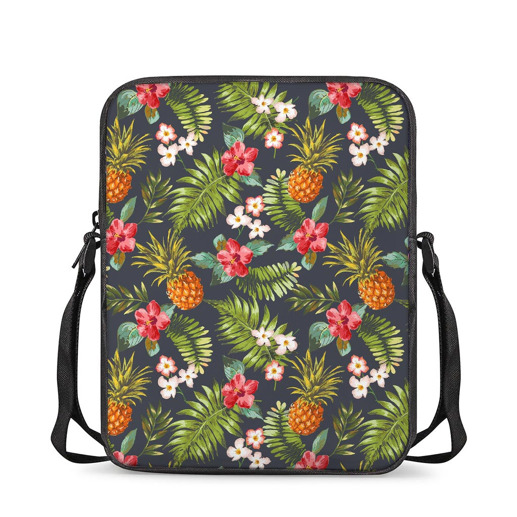 Tropical Hawaii Pineapple Pattern Print Rectangular Crossbody Bag