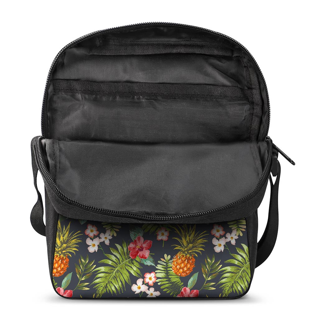 Tropical Hawaii Pineapple Pattern Print Rectangular Crossbody Bag