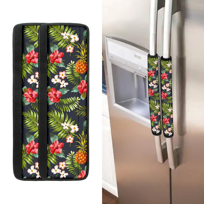 Tropical Hawaii Pineapple Pattern Print Refrigerator Handle Covers