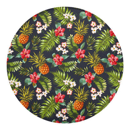 Tropical Hawaii Pineapple Pattern Print Round Blanket
