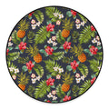Tropical Hawaii Pineapple Pattern Print Round Floor Mat