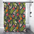Tropical Hawaii Pineapple Pattern Print Shower Curtain
