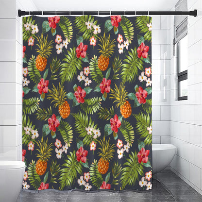 Tropical Hawaii Pineapple Pattern Print Shower Curtain