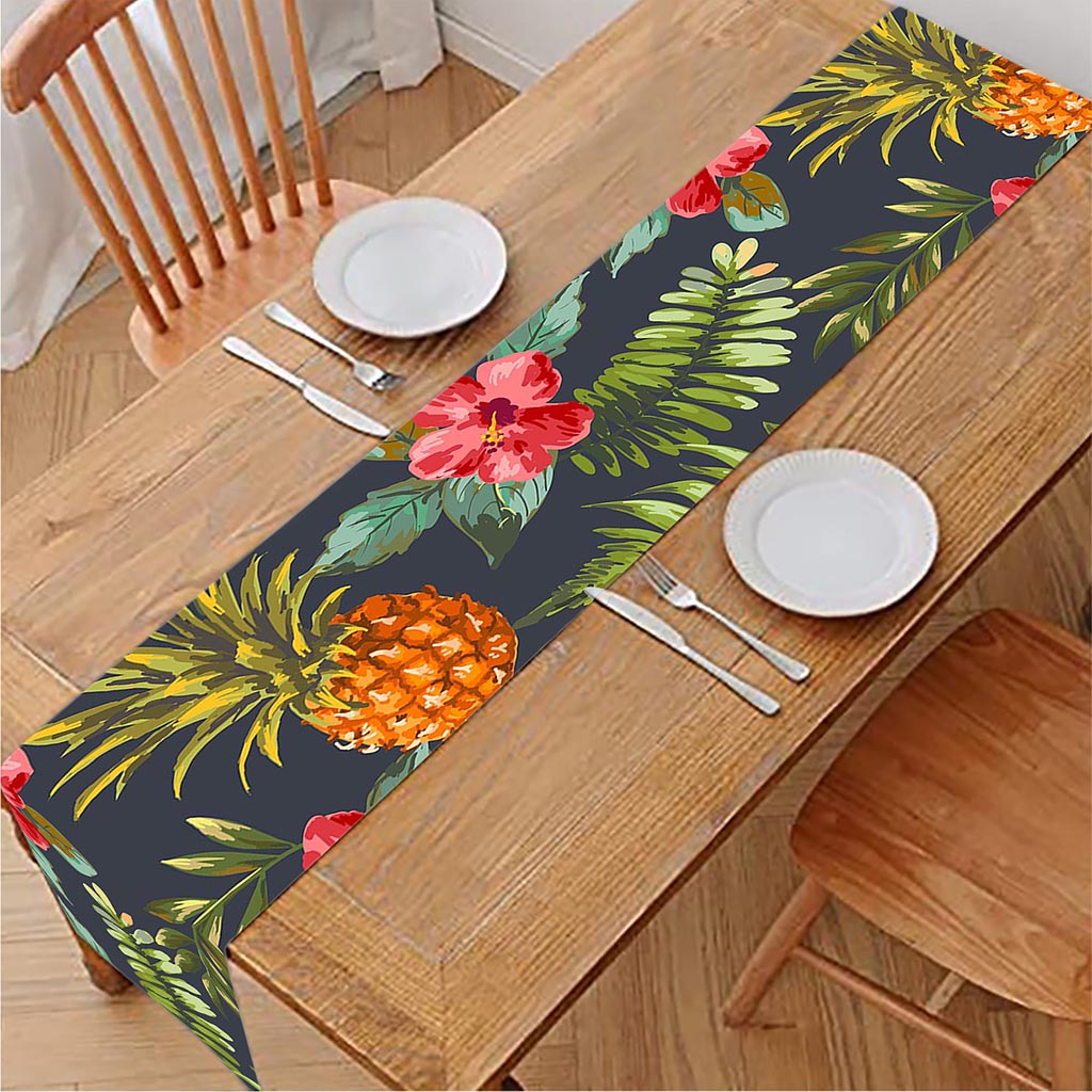 Tropical Hawaii Pineapple Pattern Print Table Runner