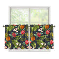 Tropical Hawaii Pineapple Pattern Print Tier Curtains