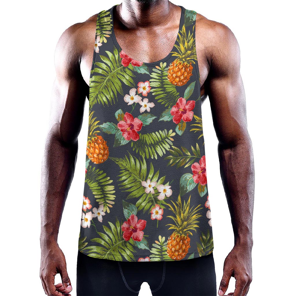 Tropical Hawaii Pineapple Pattern Print Training Tank Top
